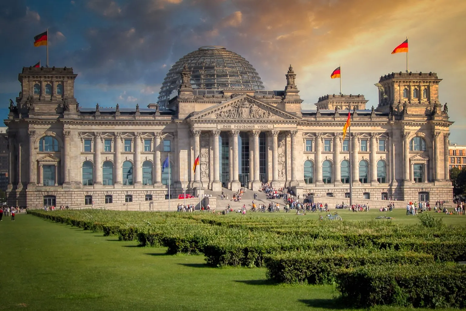 Reichstag building in Berlin near the diplomatic and government district
